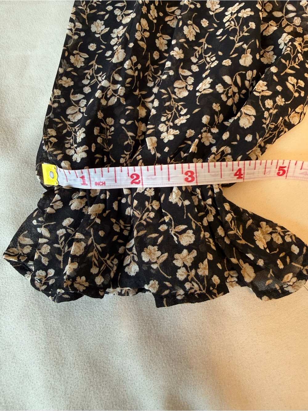 NWT Altar'd State Black and Cream Floral Ruffle Dress Women’s Medium - Picture 12 of 12